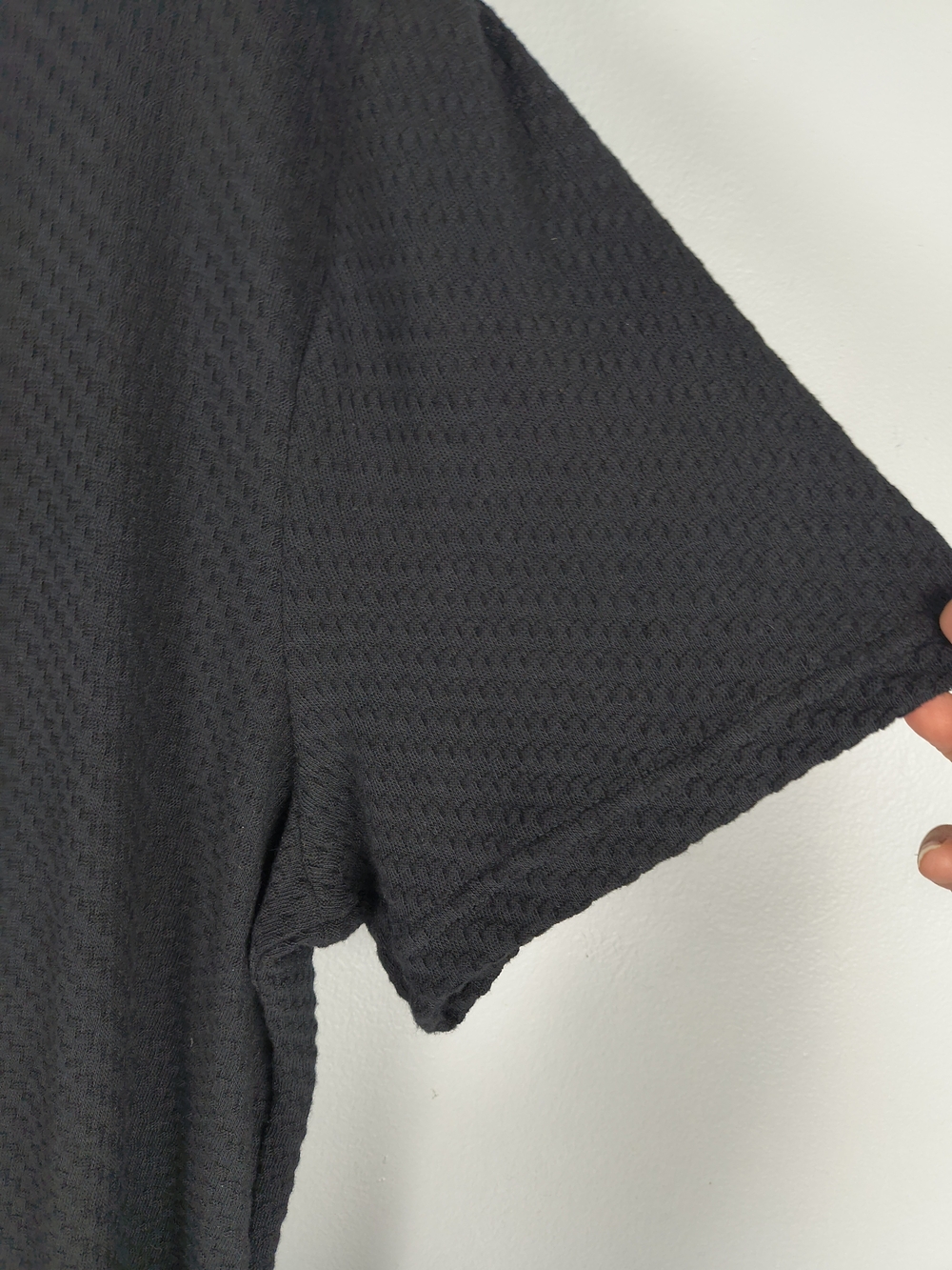 Goodfellow & Co Polo Shirt Mens XL Black Textured Johnny Collar V Neck Casual - Picture 7 of 12